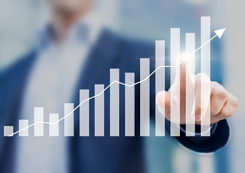 graph with a increasing arrow