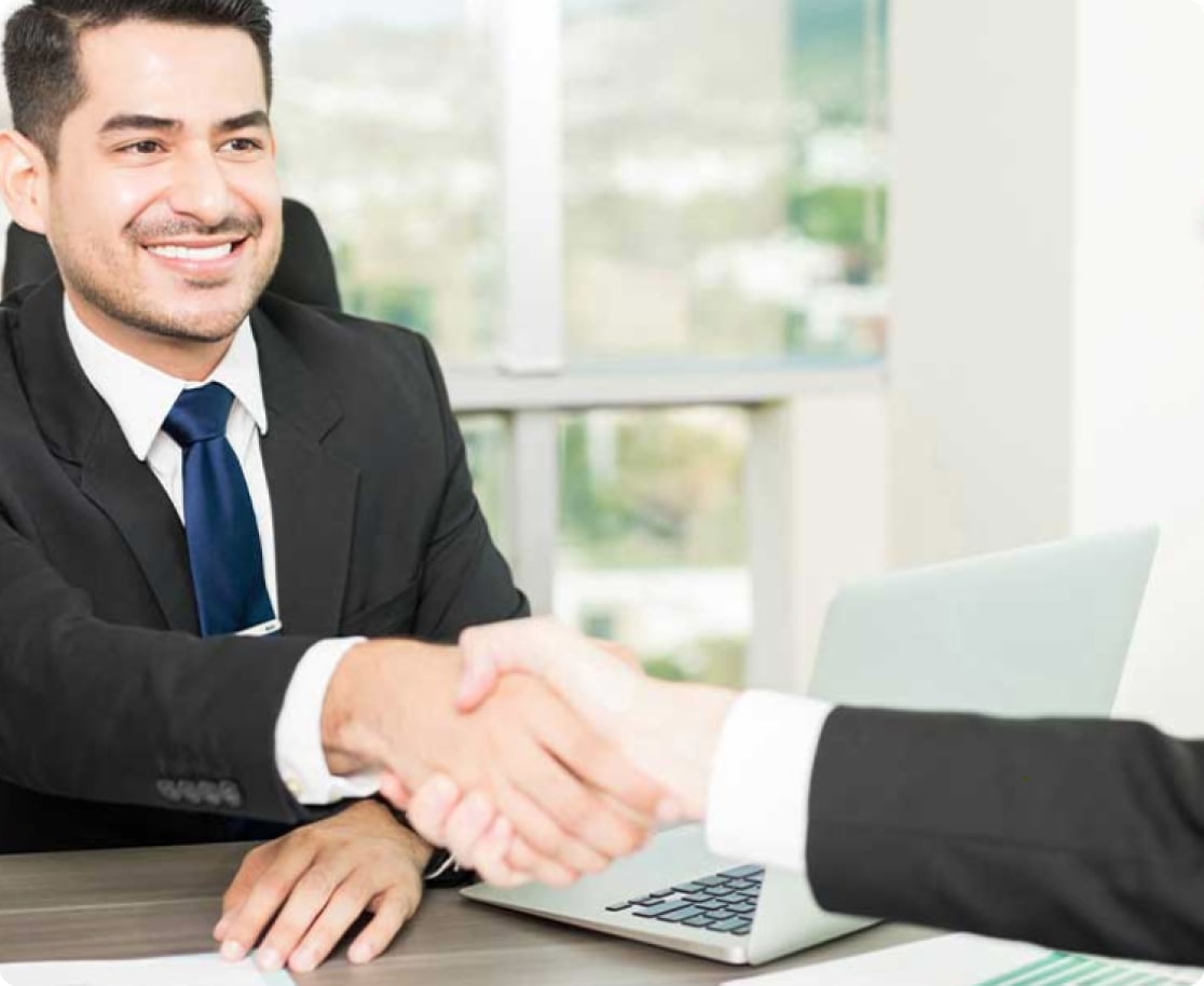 two gentleman shaking hands