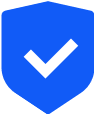 blue shield with checkmark in middle