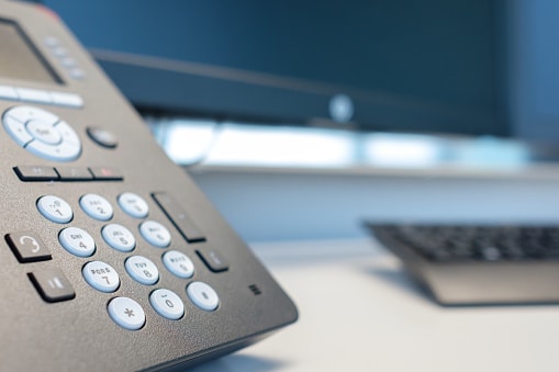 close-up of phone on desk